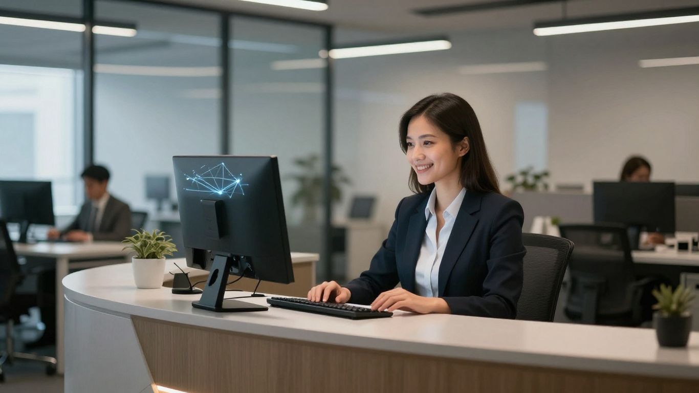 Virtual answering service receptionist with modern technology.