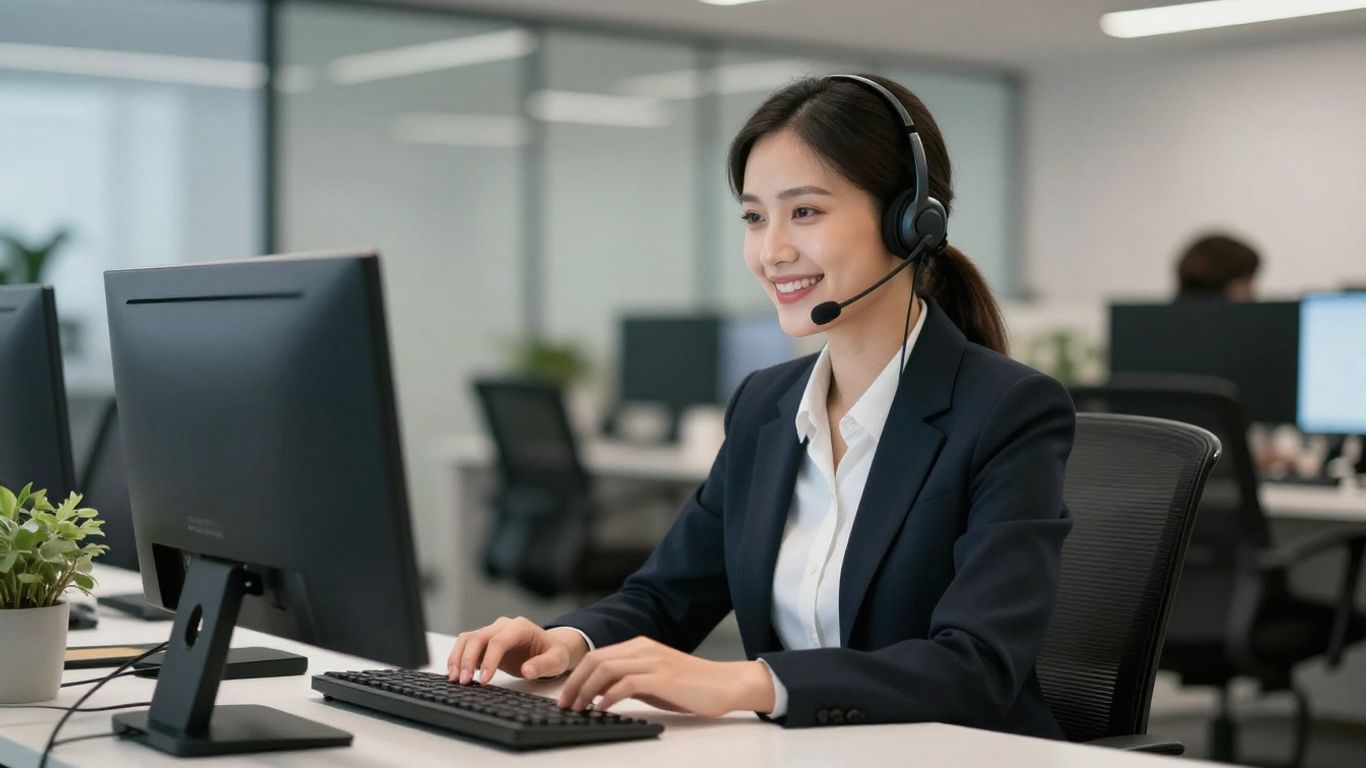 Virtual receptionist providing 24/7 business support.
