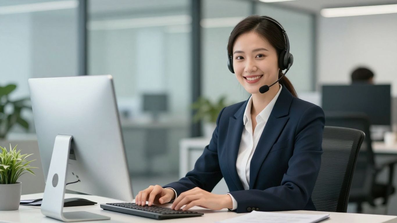 Virtual receptionist providing 24/7 business support.