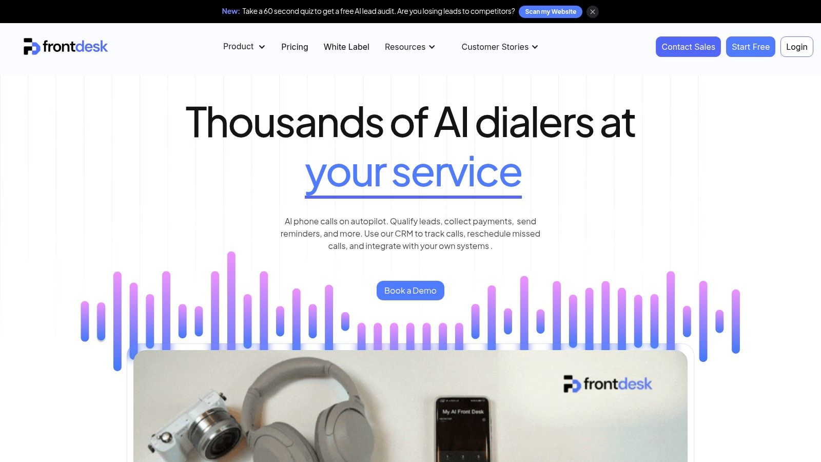 Screenshot from https://www.myaifrontdesk.com/outbound