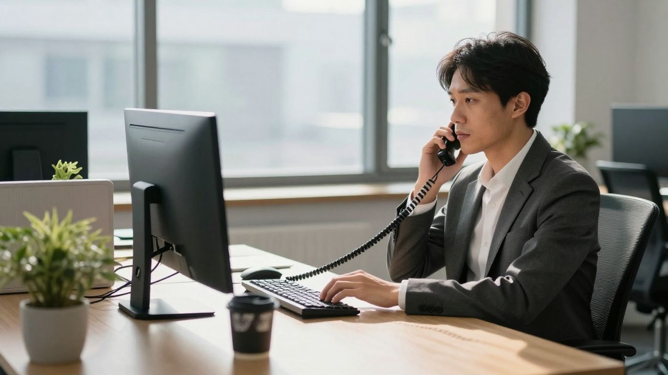 Business answering service professional managing calls efficiently.