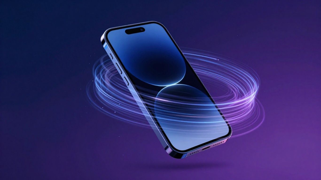 Smartphone with glowing digital connections