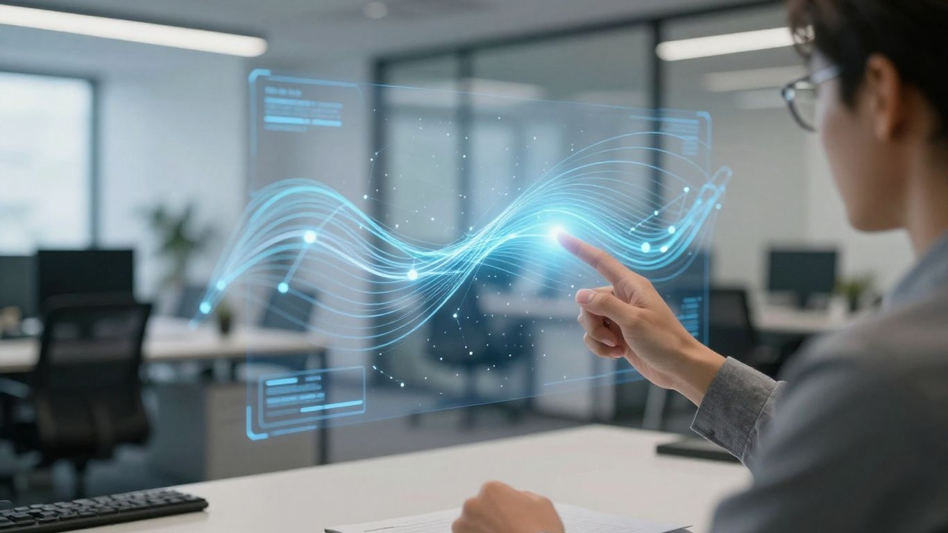 AI call assistant interface with communication flow.