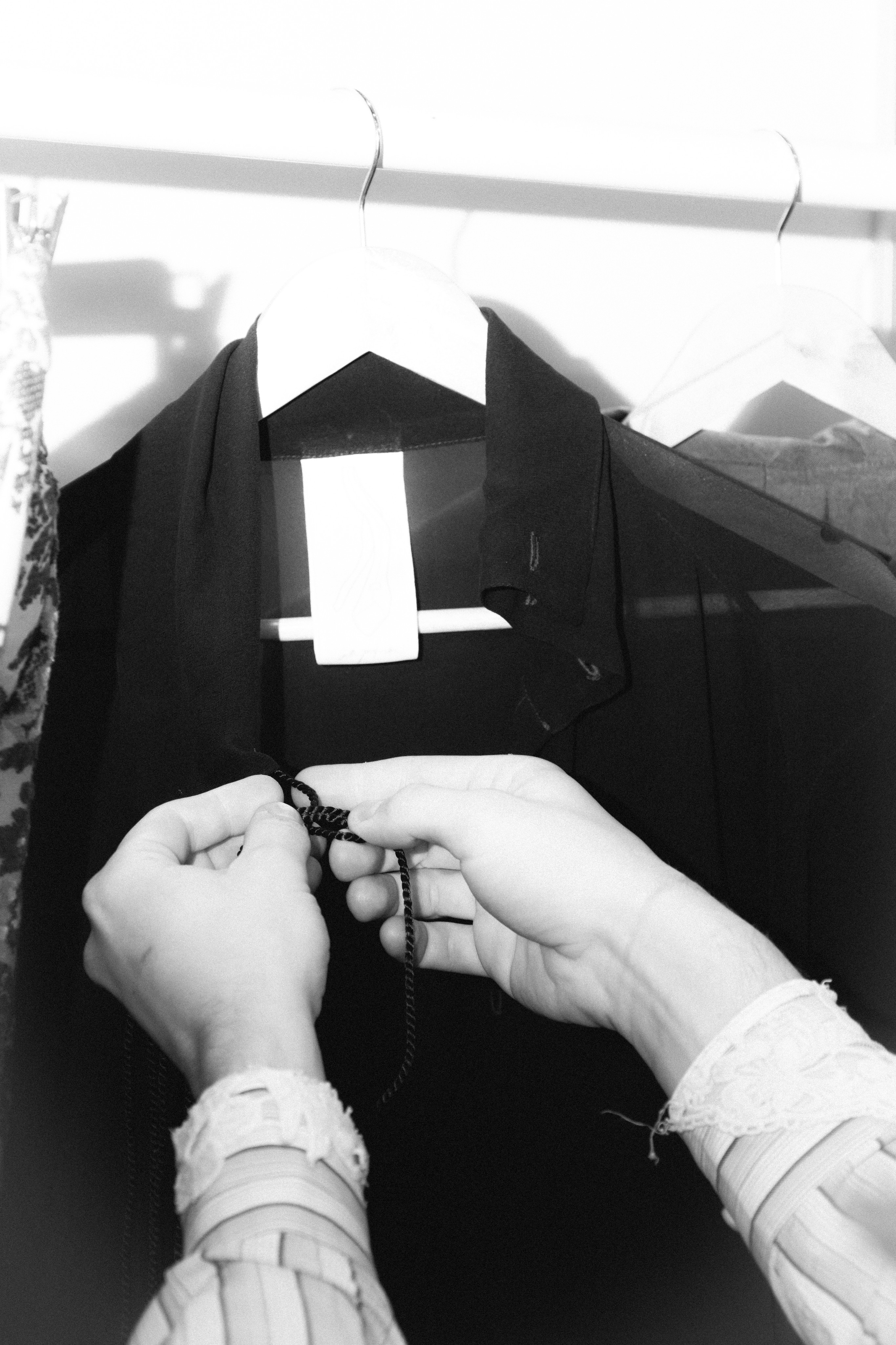 Wardrobe preparation backstage