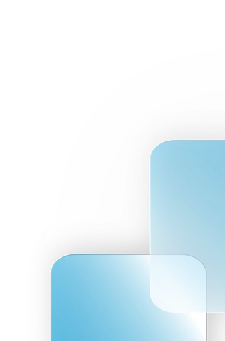 Gráfico abstrato para o canto inferior direito com formas azuis arredondadas e camadas de curvas cinzas.