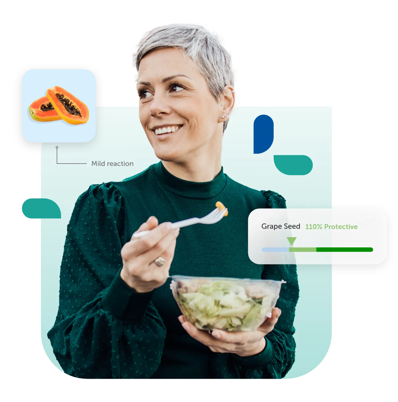 Female eating salad