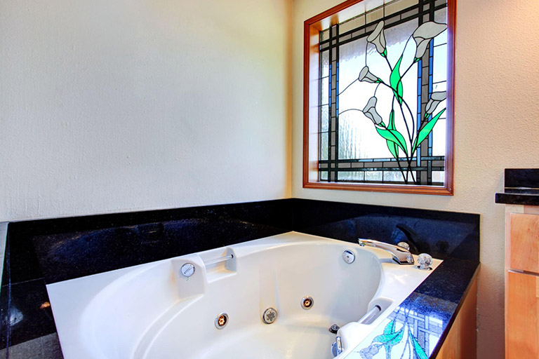 Stained Glass For Large Bathroom Windows - Clera Windows + Doors