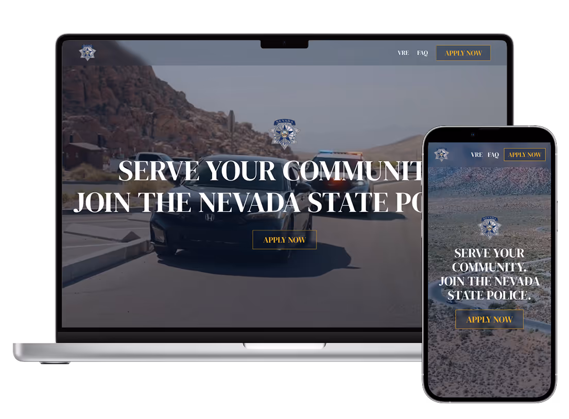 nevada state police landing page mockup