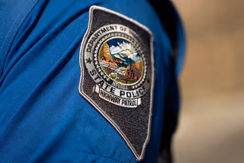Nevada state police badge on uniform