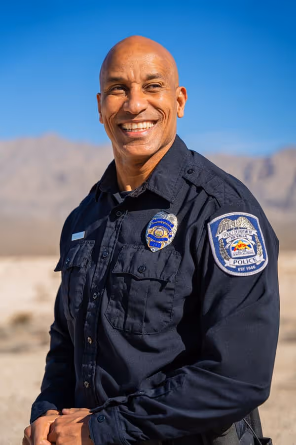 male north las vegas pd officer smiling