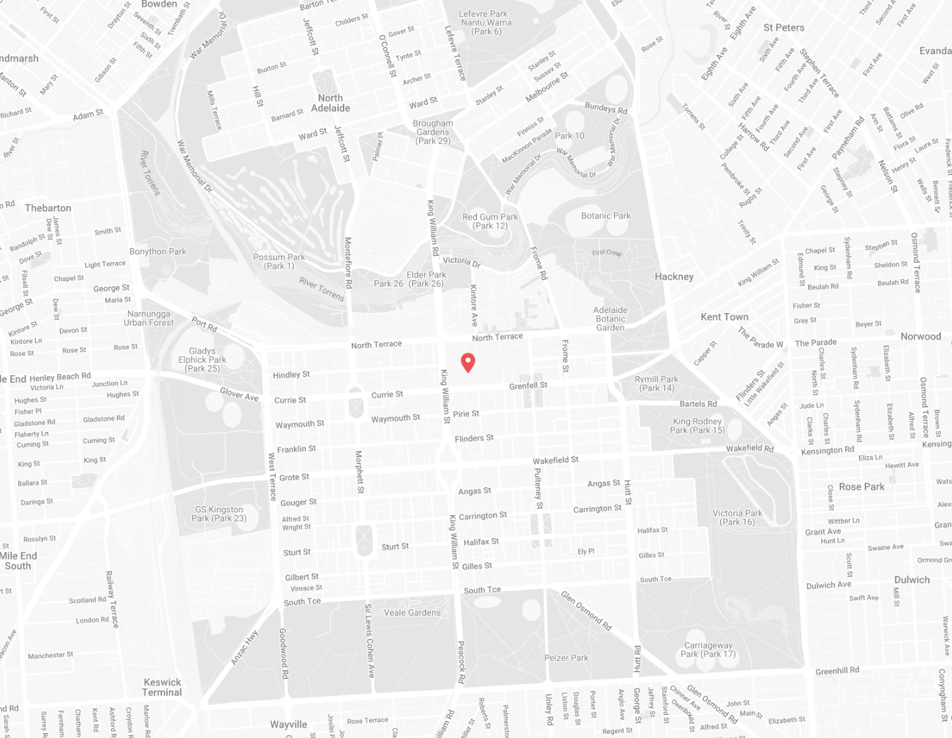 Map for the location of the Circ Adelaide studio