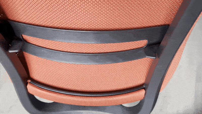 Flexing lumbar support of a task chair