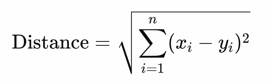 Euclidean Distance Formula: Used for clustering and classification.