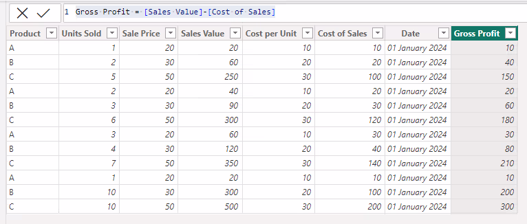 Calculated Columns and Measures in Power BI