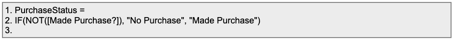 DAX: NOT function for Purchase Status analysis in Power BI