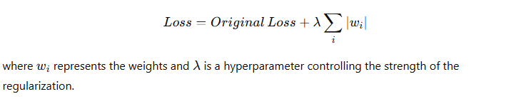 Formula for calutlating L1 Regularization