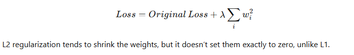 Formula for calutlating L2 Regularization