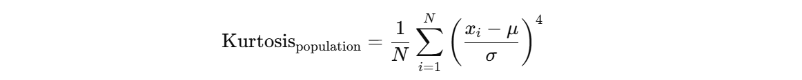 Formula for calculating Population Excess Kurtosis