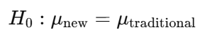 Formula for calculating the Null Hypothesis