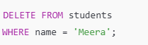 Code for deleting a record