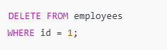 Remove rows using DELETE
