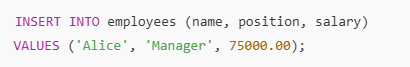 Use the INSERT INTO command to add new rows