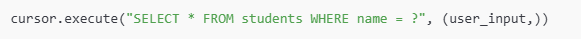 Using placeholders to prevent SQL injection