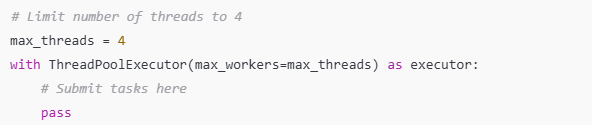 An example code to limit the number of threads