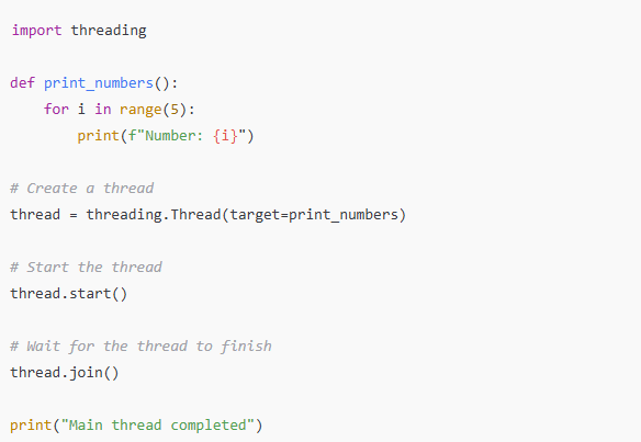 An example of how to create Thread objects and start them in python