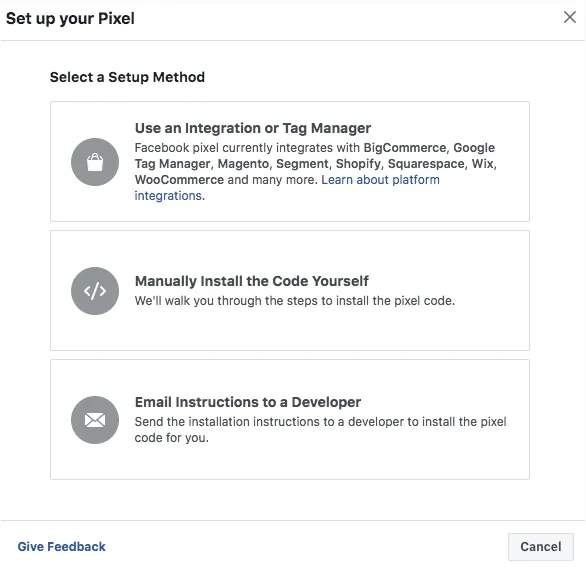 Pixel setup method