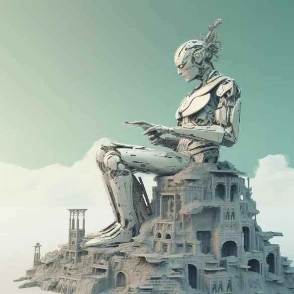 A high-level concept of the history of AI - created by MidJourney AI - Adriel