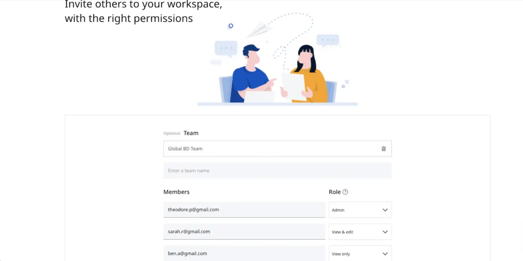Inviting colleagues to Adriel workspace
