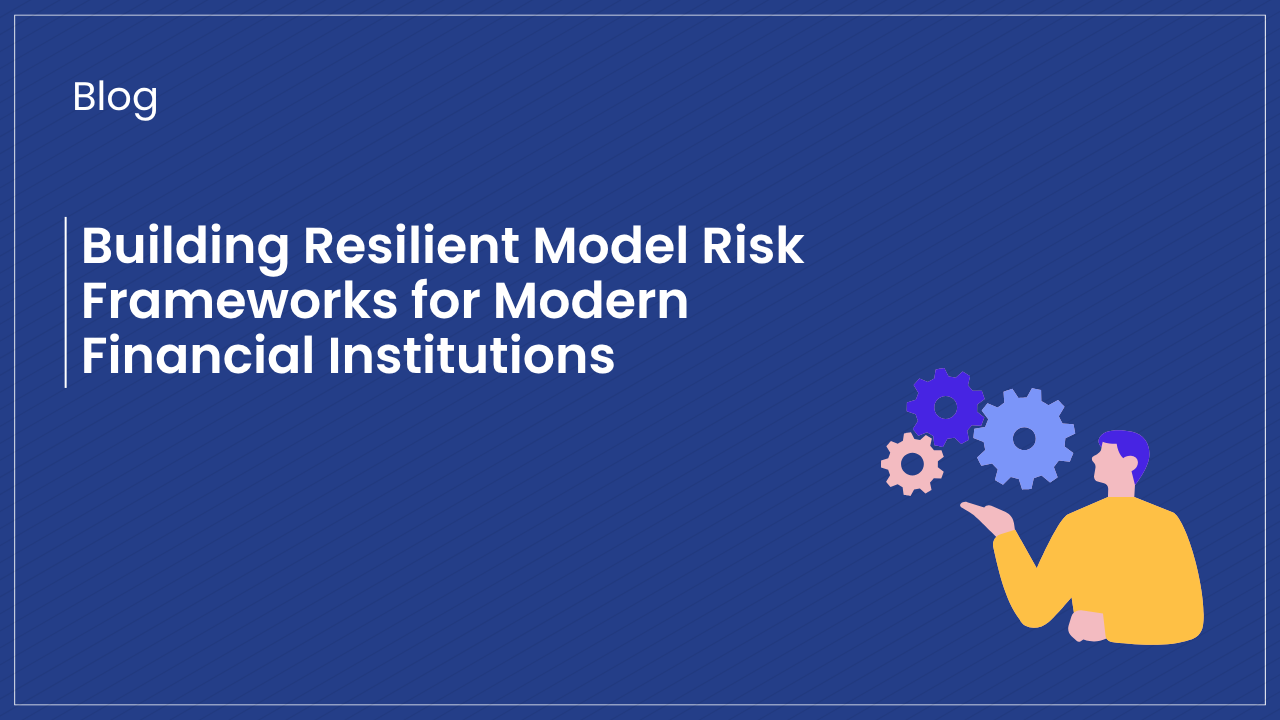 Blue background banner showing “Strengthening Model Risk Management” blog by Solytics Partners on adapting to new regulations and emerging risks.