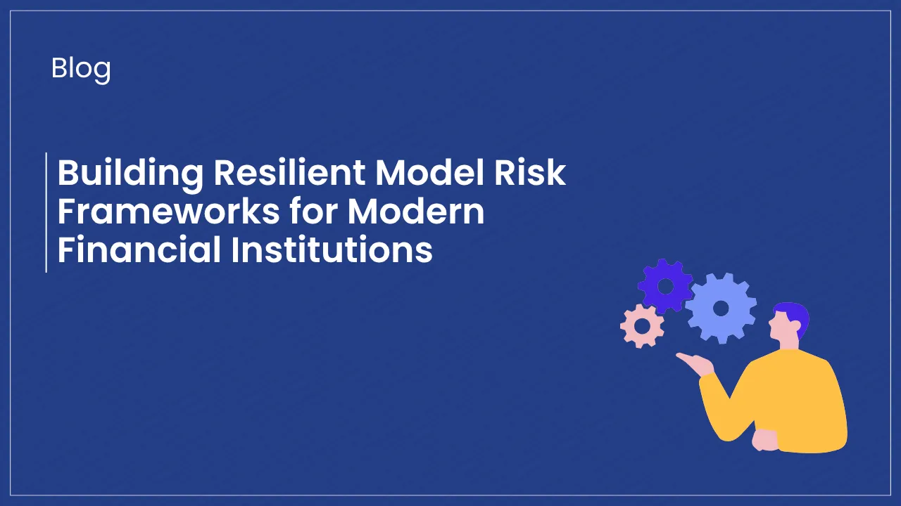 Blue background banner showing “Strengthening Model Risk Management” blog by Solytics Partners on adapting to new regulations and emerging risks.
