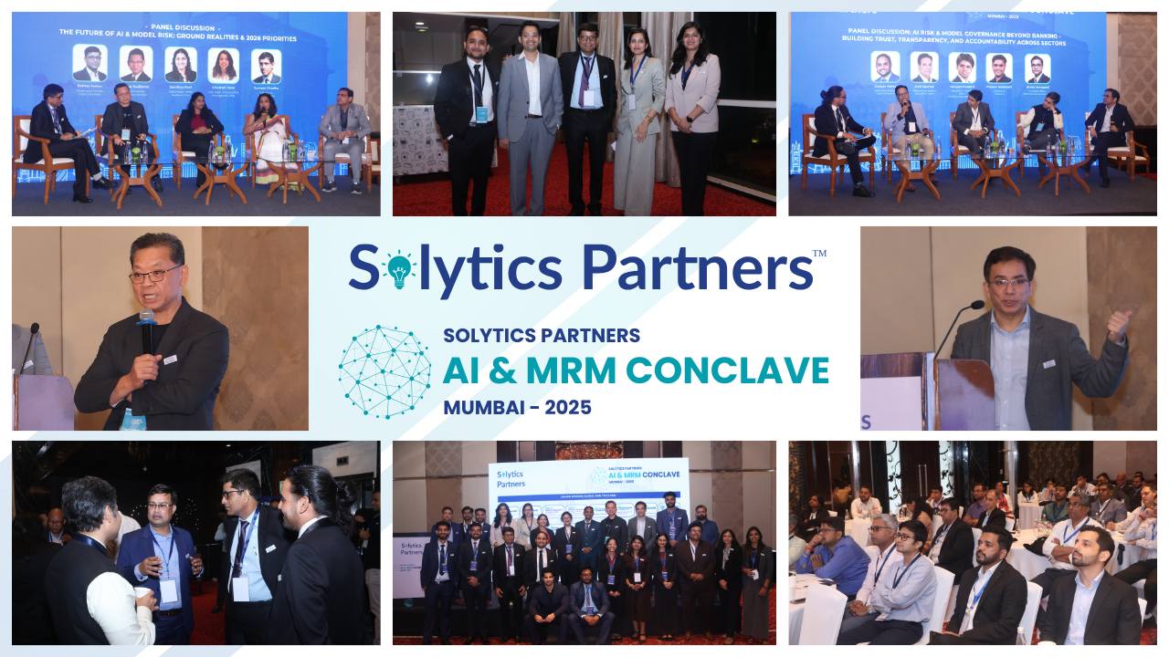 Banner displaying Solytics Partners’ AI & MRM Conclave Mumbai 2025 with event images, speakers, agenda highlights, and AI governance themes.