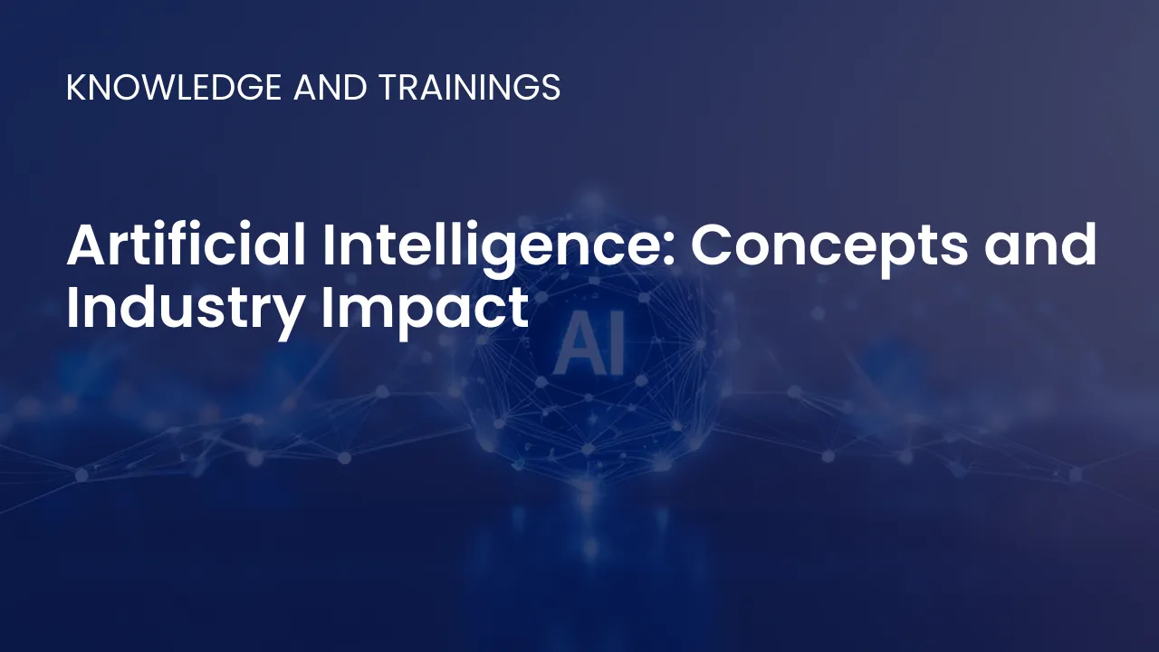 Conceptual illustration showing artificial intelligence systems using data, algorithms, and neural networks to automate decisions across industries.