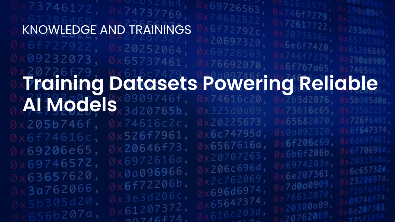 Illustration showing structured and unstructured training datasets being prepared and labeled to train accurate and reliable machine learning models.