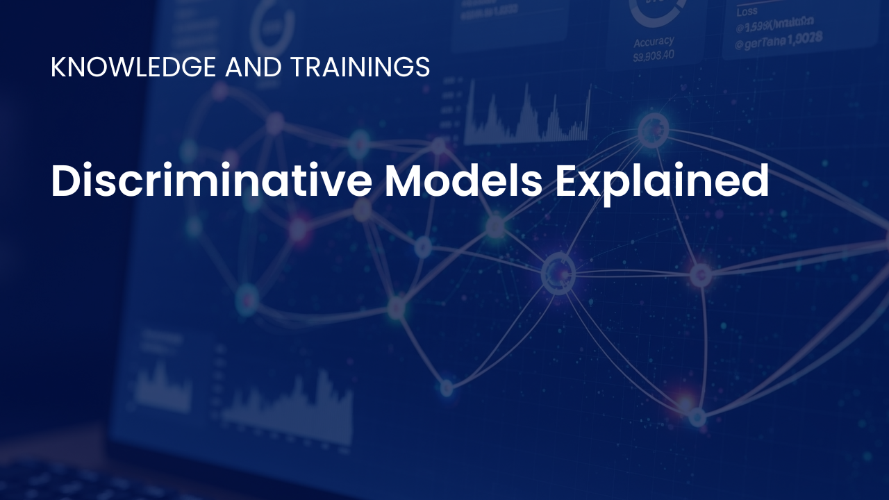Diagram illustrating discriminative models learning decision boundaries between classes for accurate supervised machine learning predictions
