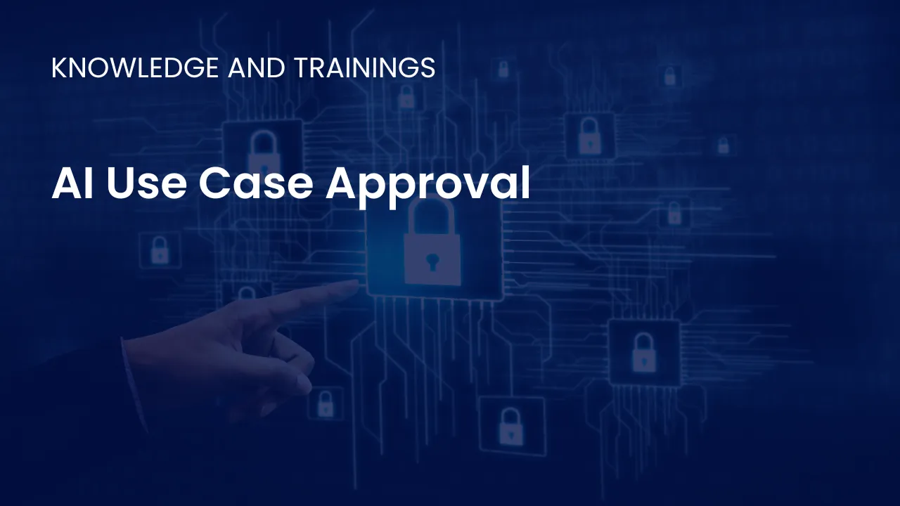 Illustration showing AI use case approval workflow including feasibility review risk assessment governance checks and approval decisions