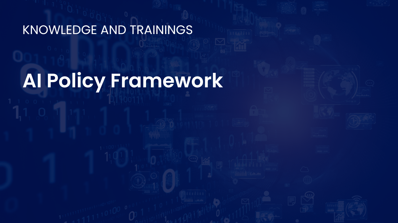 Visual representing an AI policy framework covering ethics governance compliance risk management and model lifecycle oversight
