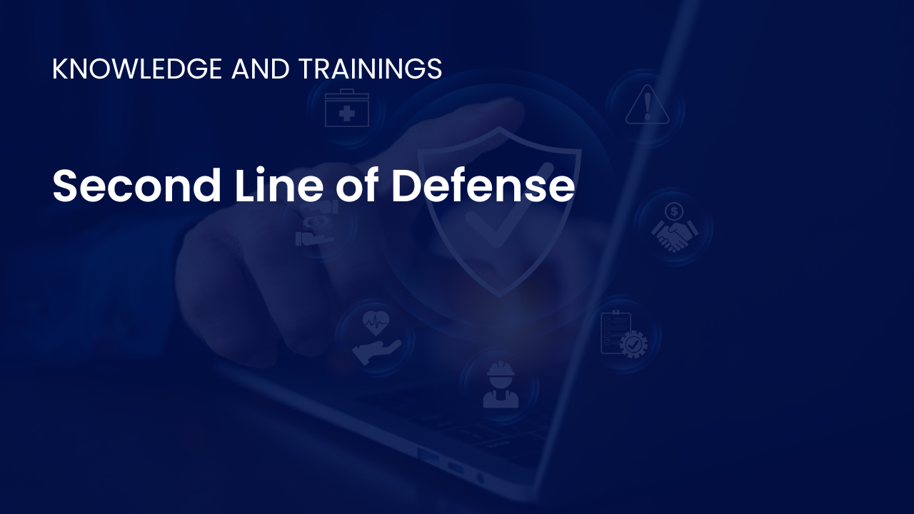Visual showing second line of defense functions overseeing AI governance frameworks risk controls and compliance monitoring