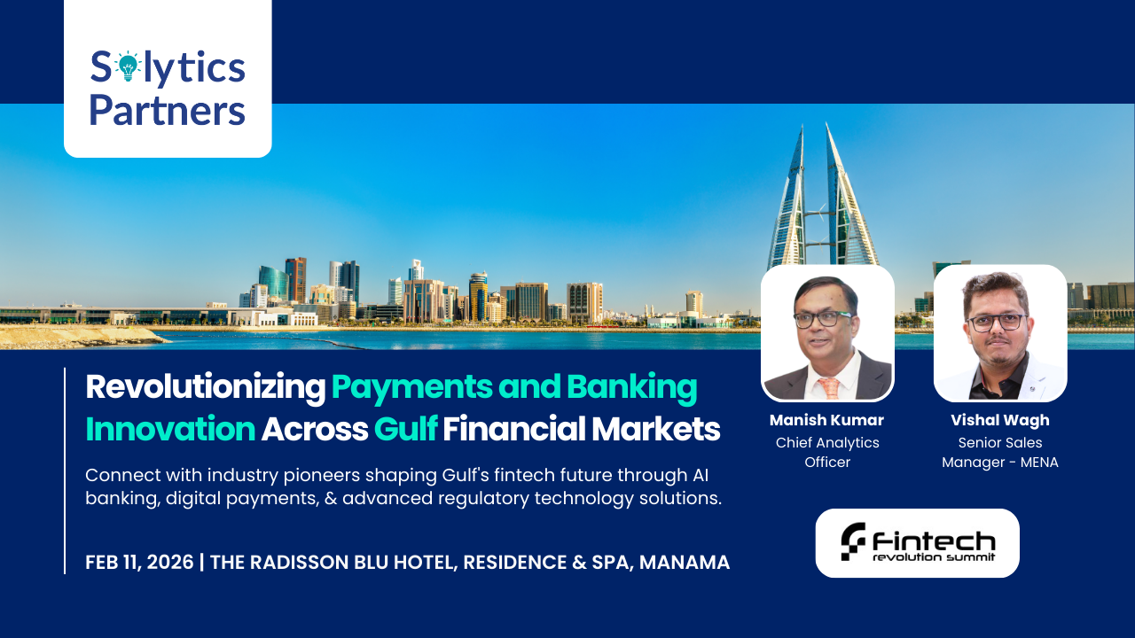Fintech Revolution Summit Bahrain 2026 Manama featuring Solytics Partners AML compliance solutions for digital banking and payments innovation