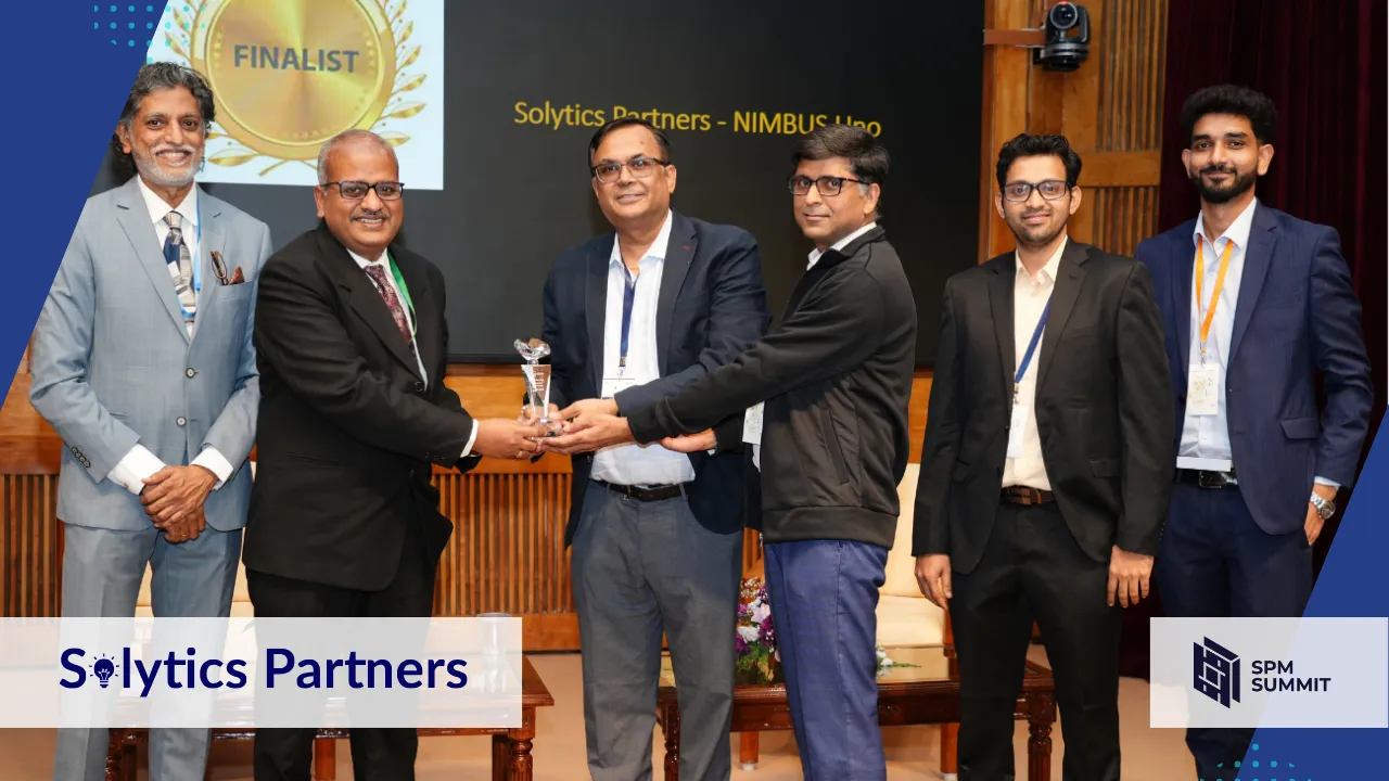 Banner announcing NIMBUS Uno as Finalist at SPM Excellence Awards 2026 for enterprise AI governance and assurance innovation.