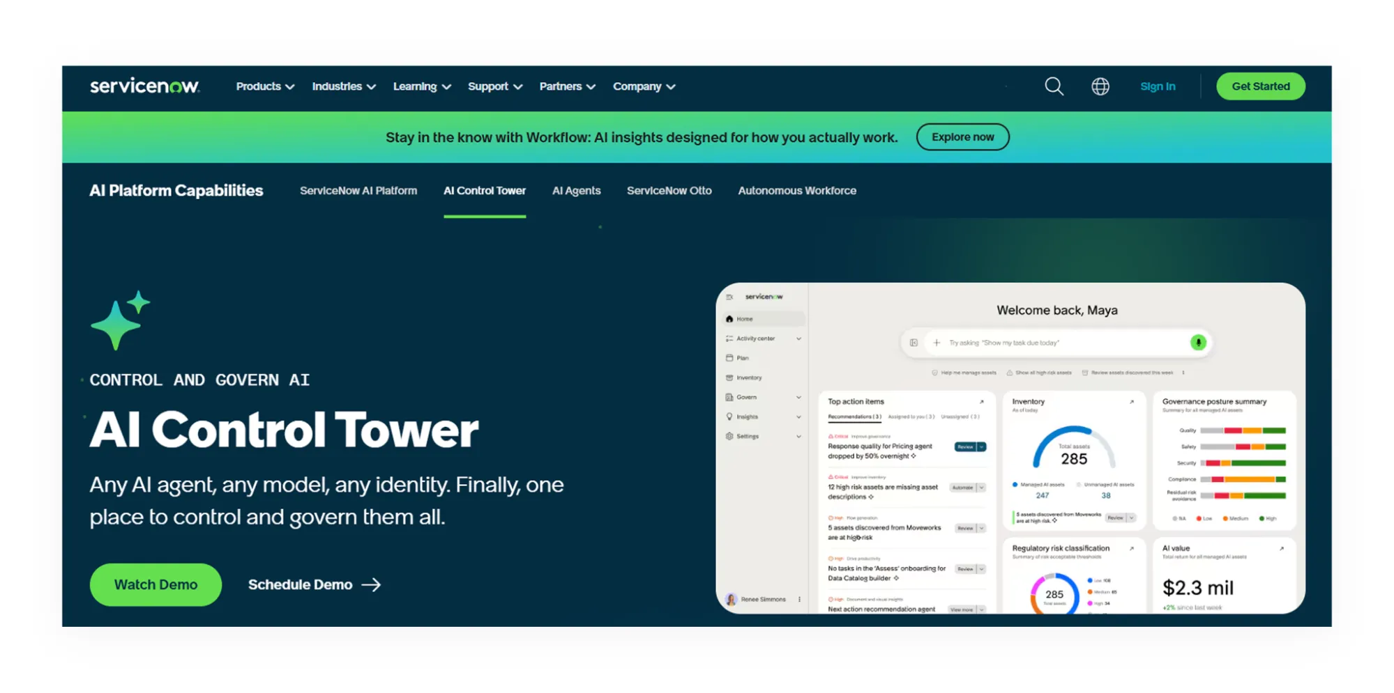 ServiceNow AI Governance for IT service management and enterprise risk orchestration