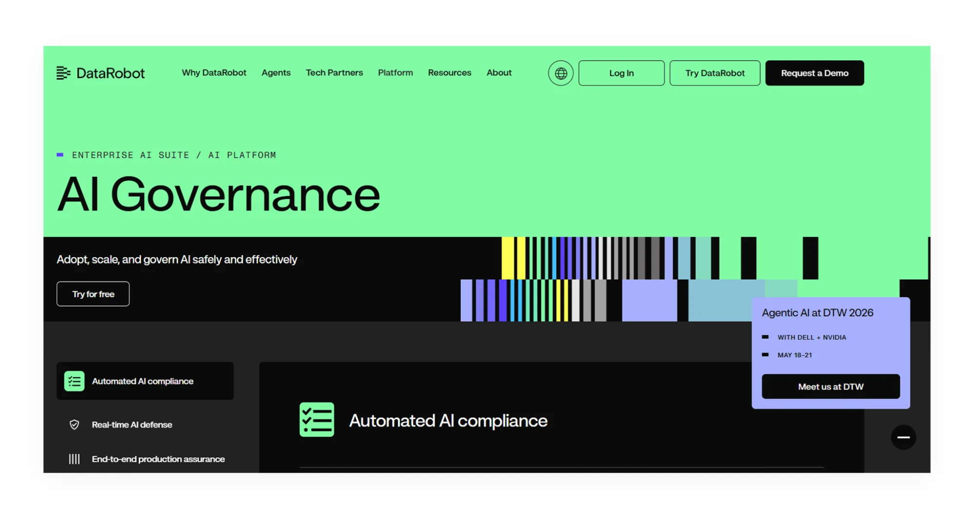 DataRobot AI Governance is an AI risk management tool