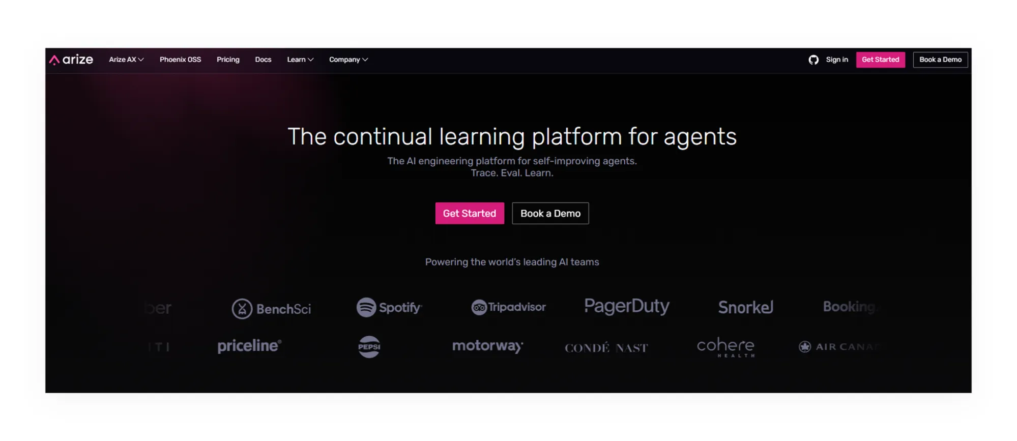 Arize AI platform for machine learning observability and LLM evaluation