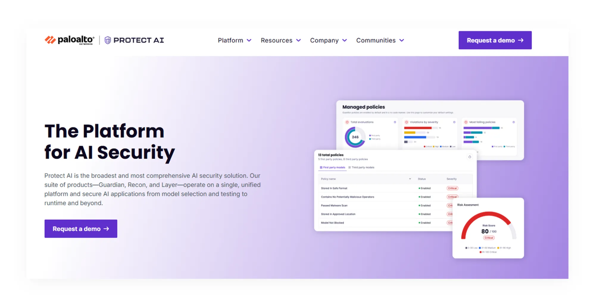  Protect AI platform for AI security posture management and runtime defense