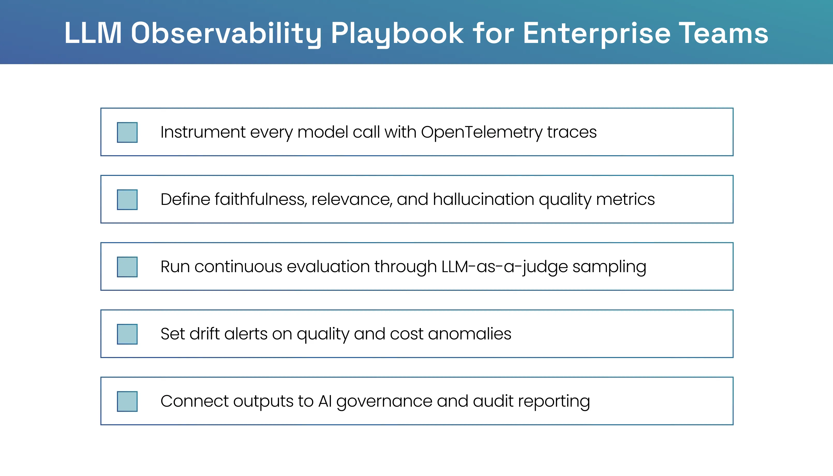 LLM observability playbook for enterprise teams