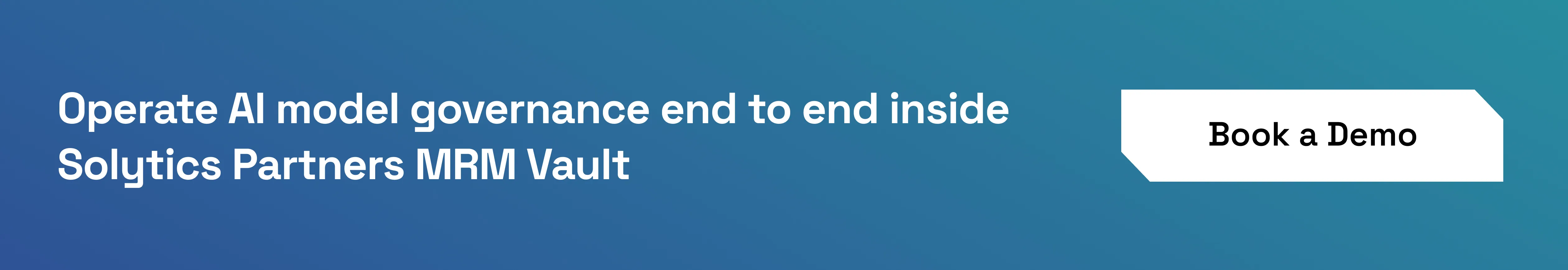 Use Solytics Partners MRM Vault for end to end AI model governance