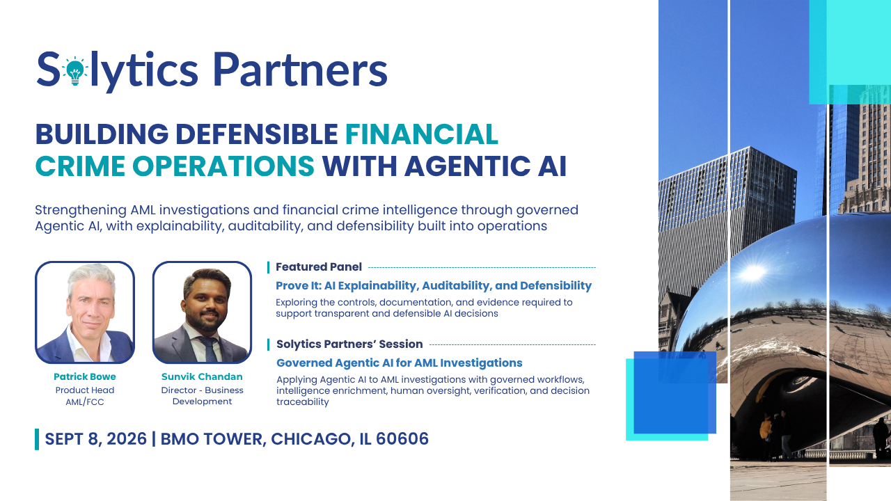 Solytics Partners sponsors Agentic AI in Financial Crime Conference Chicago 2026